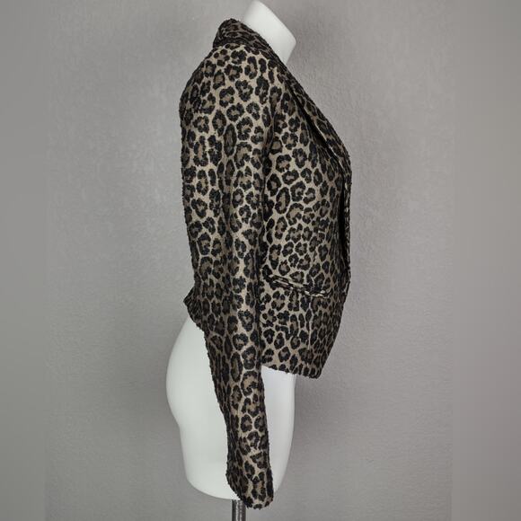 SMYTHE Anytime Leopard Jacquard Blazer Size 2 Animal Print - Picture 5 of 16